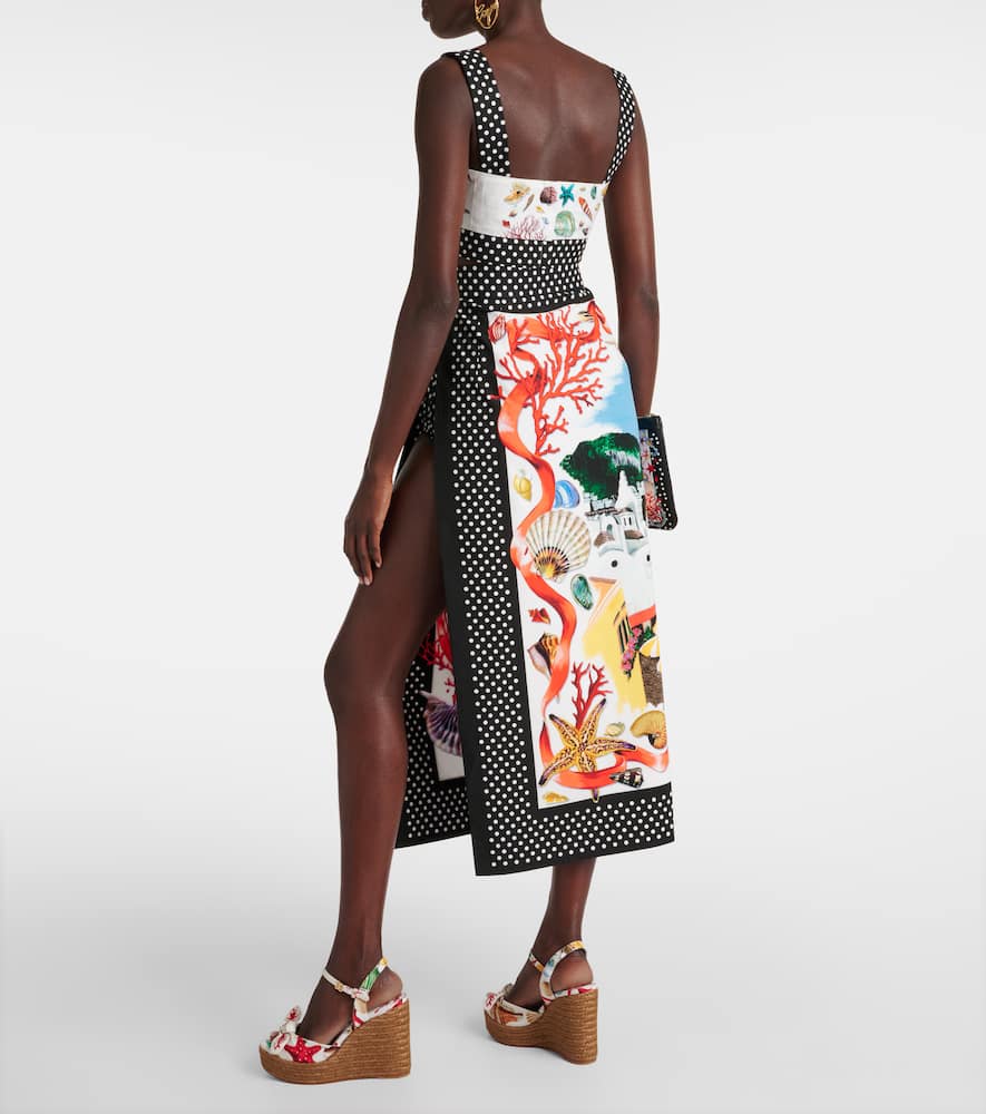 Capri printed cotton maxi skirt