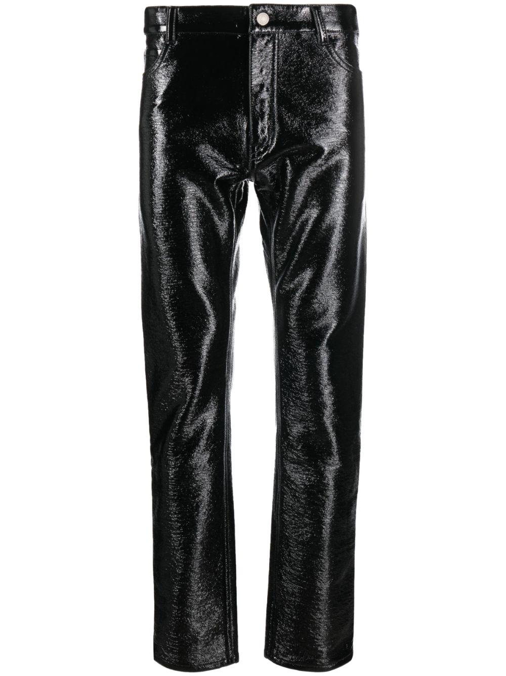 High-shine skinny trousers - Black