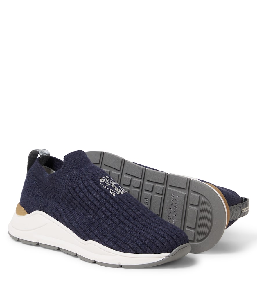 Logo knitted slip-on sneakers