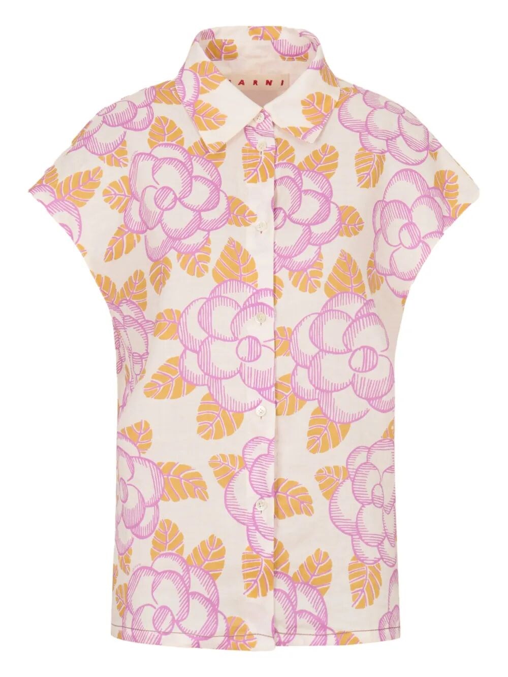 Floral Cap-Sleeved Shirt