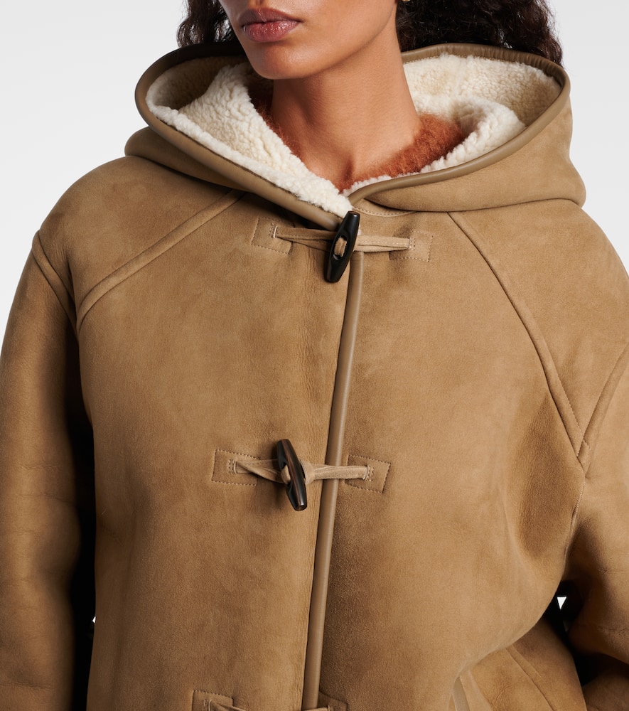 Reversible leather and shearling jacket