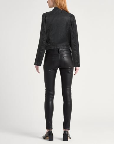 Woman Denim outerwear Black Size L Cotton, Polyester, Elastane