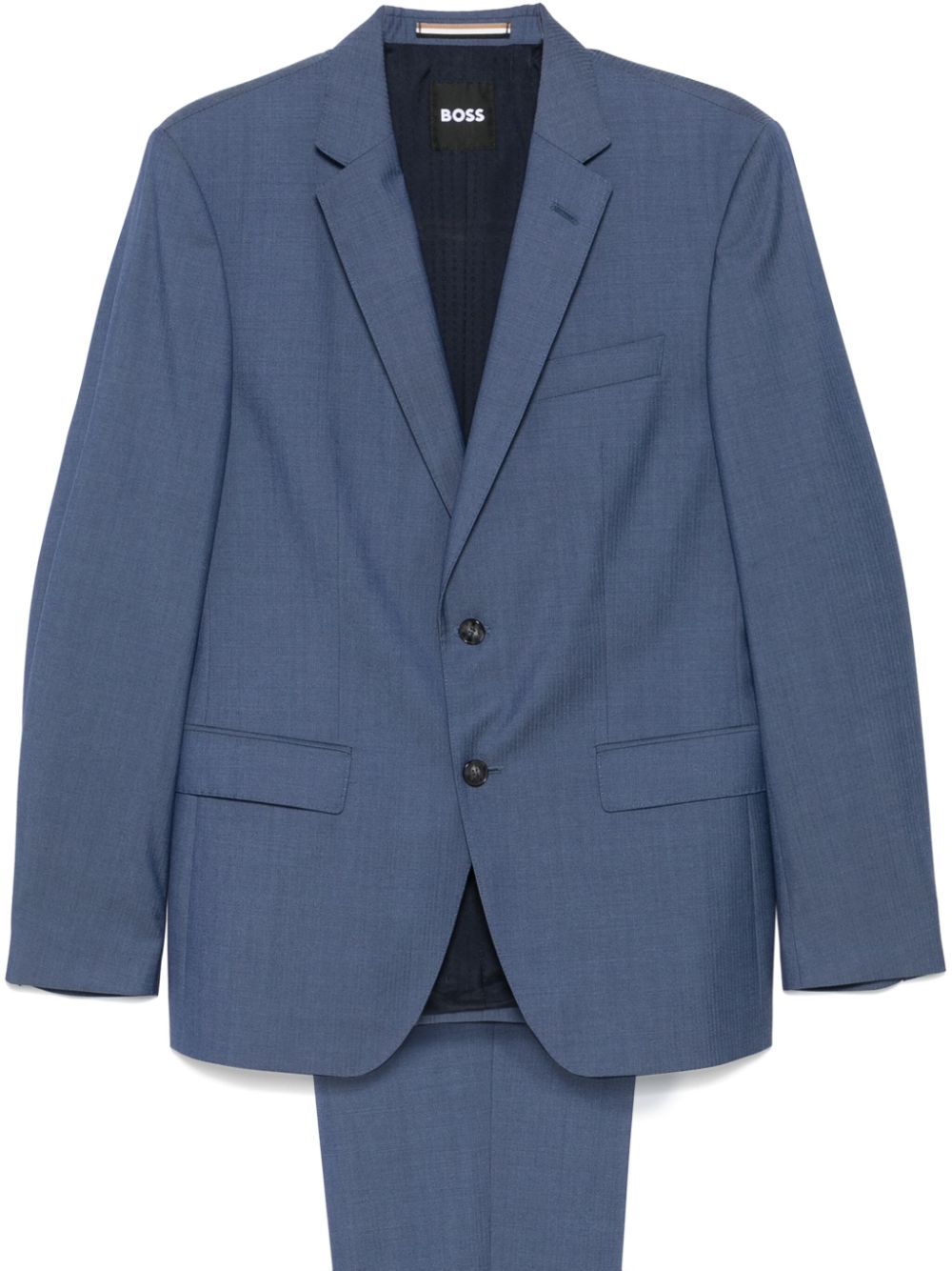 Herringbone virgin wool suit - Blue