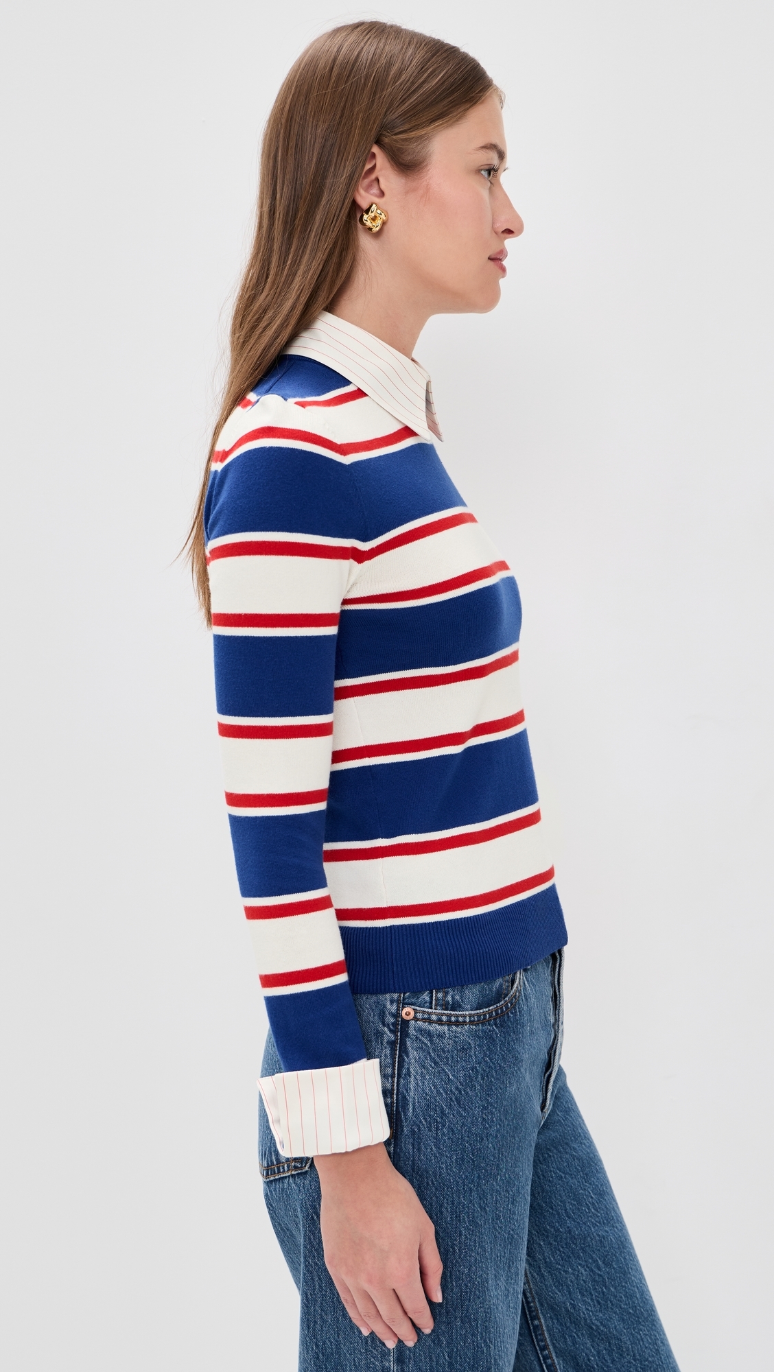 Porla Collared Sweater Americana Stripe