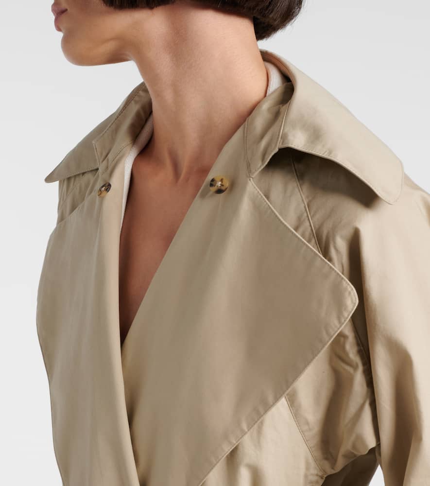 Cotton gabardine trench coat