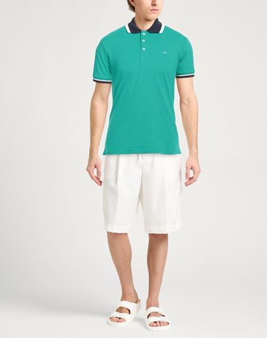 Gas Man Polo shirt Emerald green Size S Cotton, Elastane