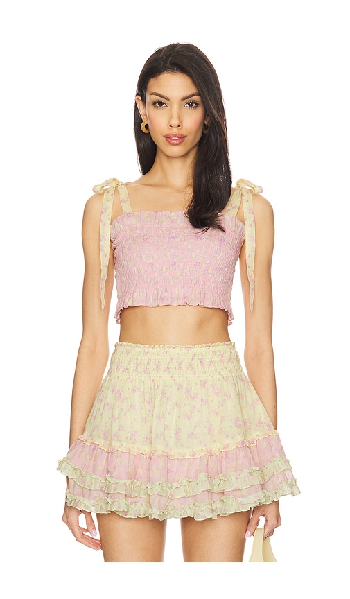 LoveShackFancy Corbin Top in Pink. -  XL also in L, M