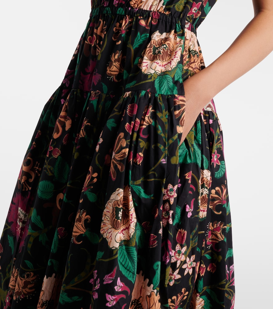 Marin floral cotton poplin midi dress