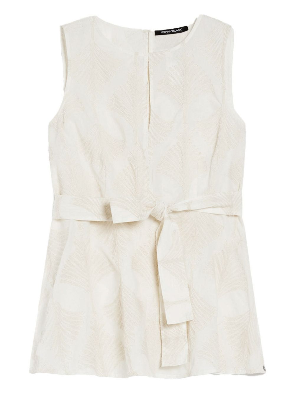 Patterned-jacquard belted vest - Neutrals
