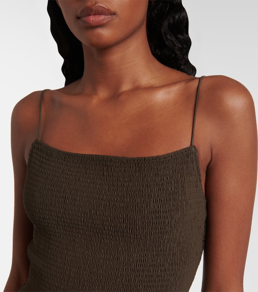 Shirred jersey swimsuit