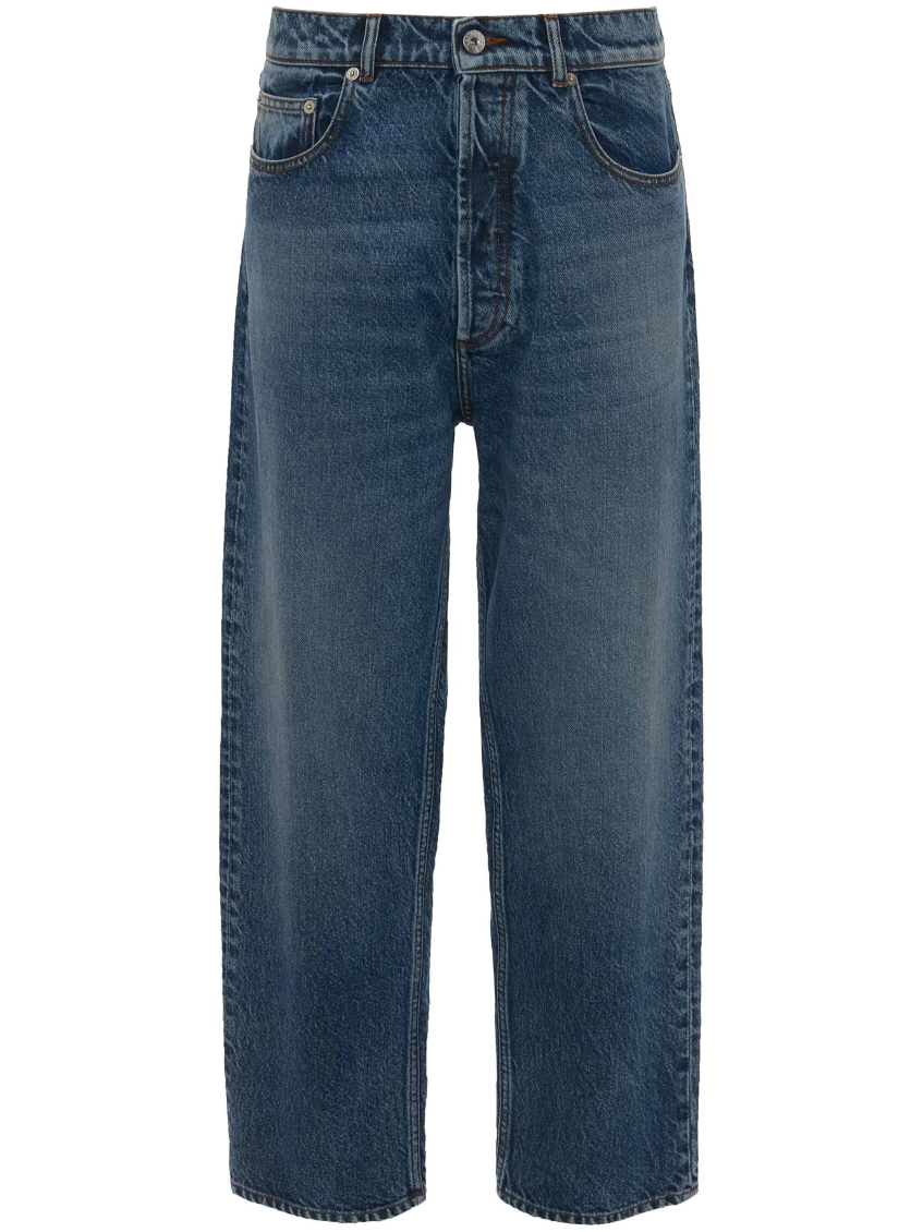 Cropped straight-leg jeans - Blue