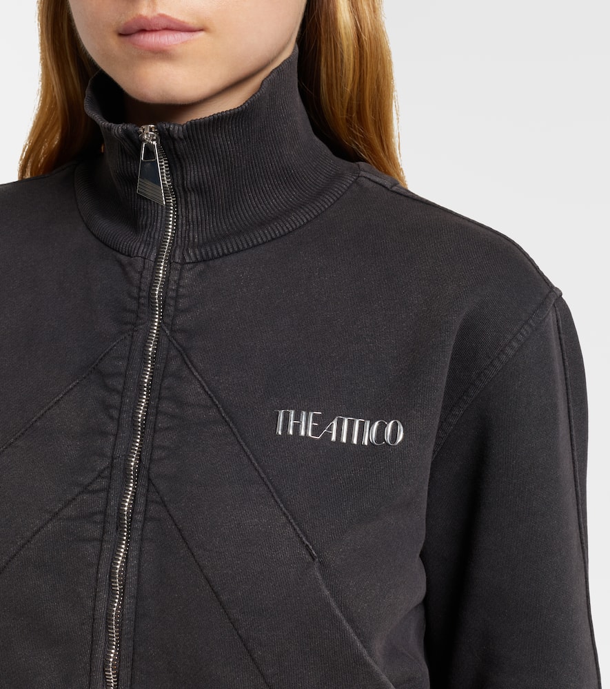 Cropped cotton track jacket