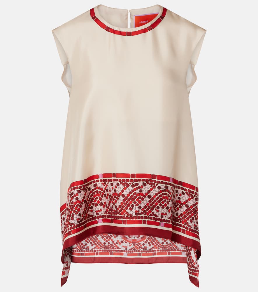 San Carlo printed silk twill top