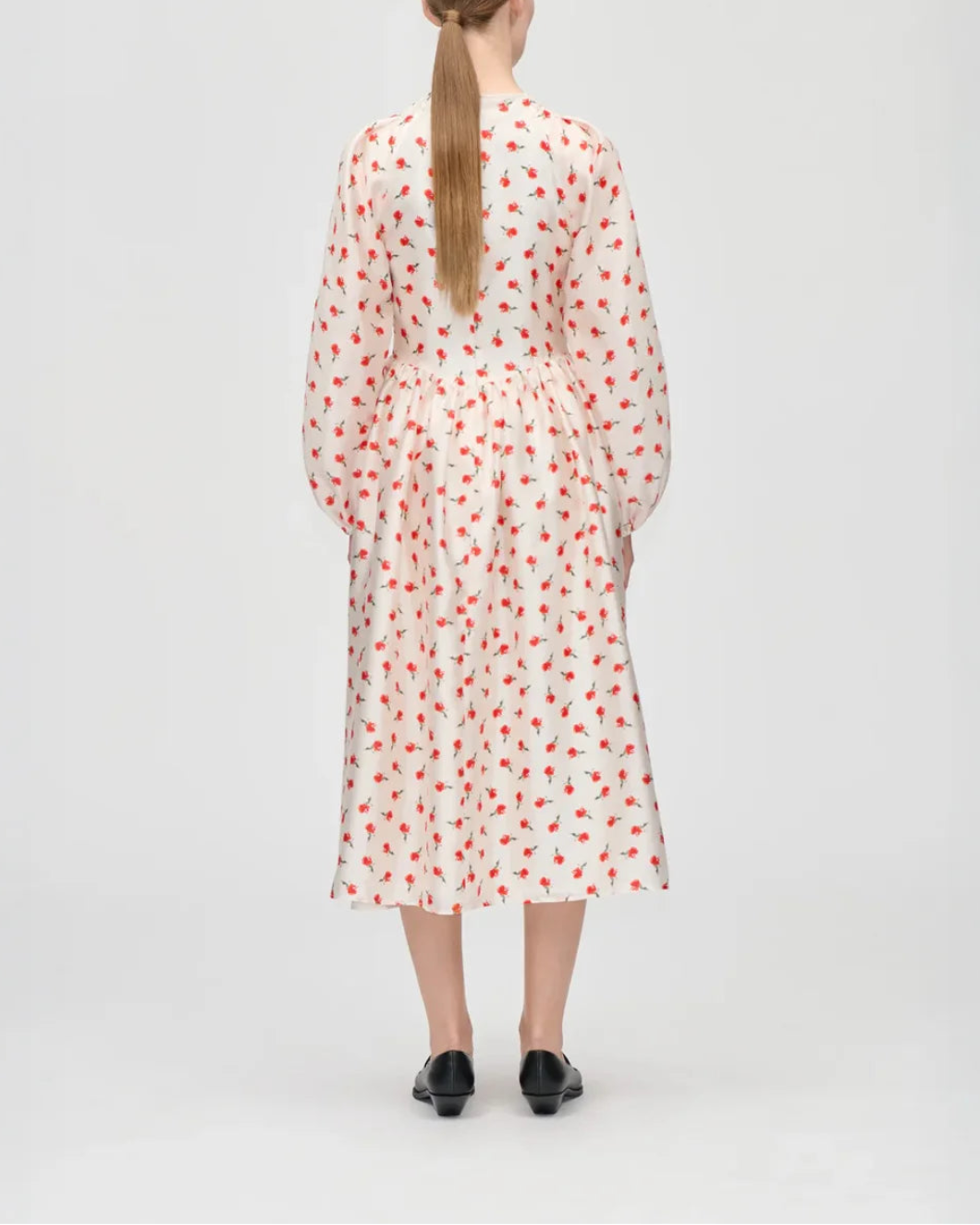 Long Sleeve Voluminous Dress Ditzy Petunia