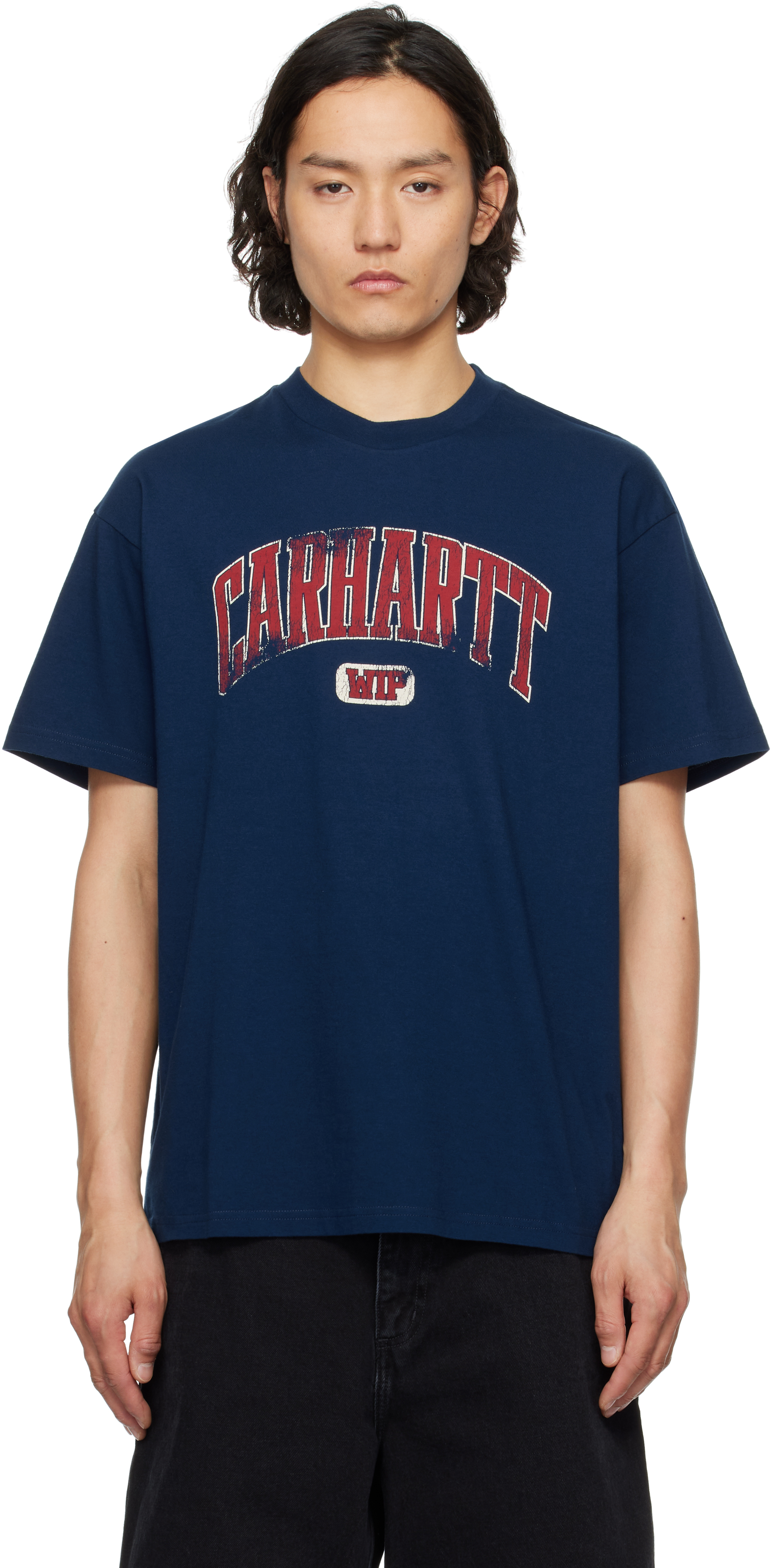 Carhartt Work In Progress Navy Lecture T-shirt