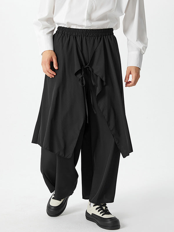 Men's Irregular Wide Leg Pants Culottes SKUF06798 - Black / S
