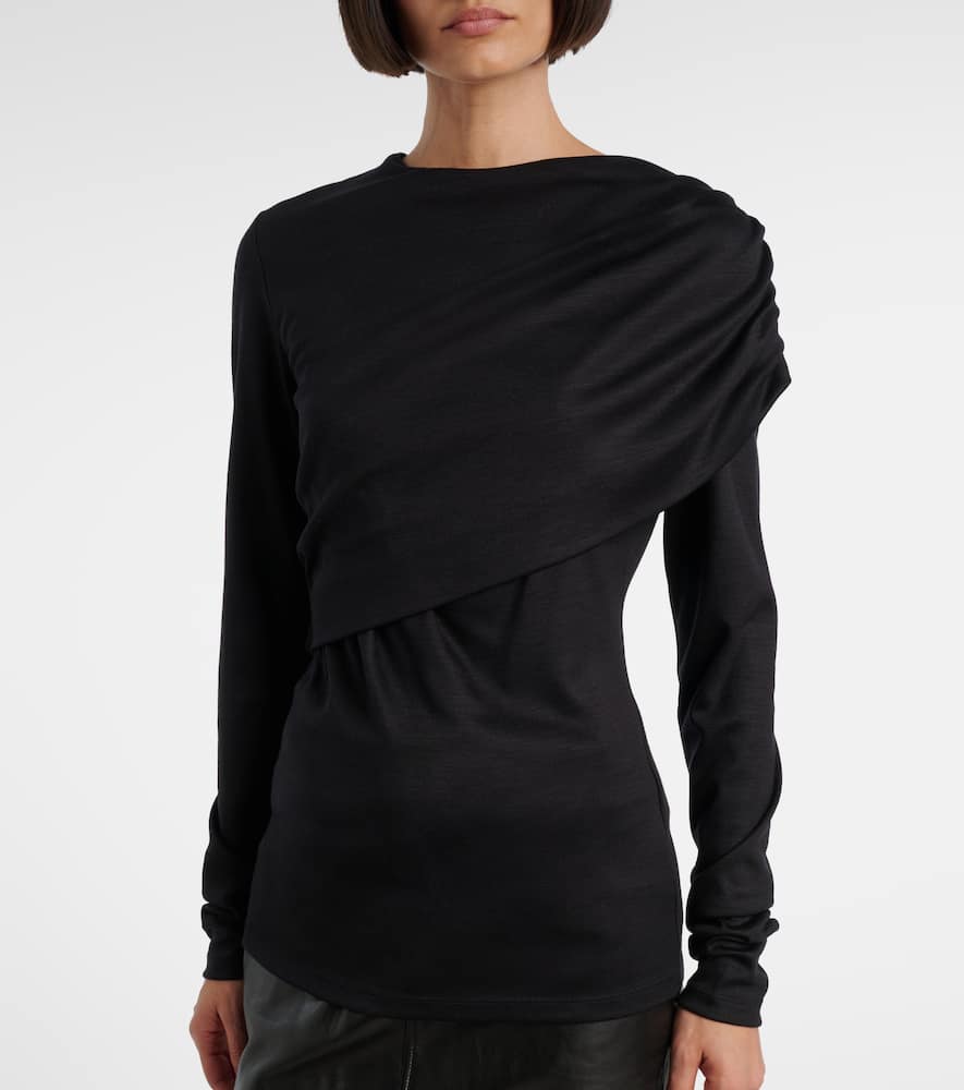Asna draped virgin wool top