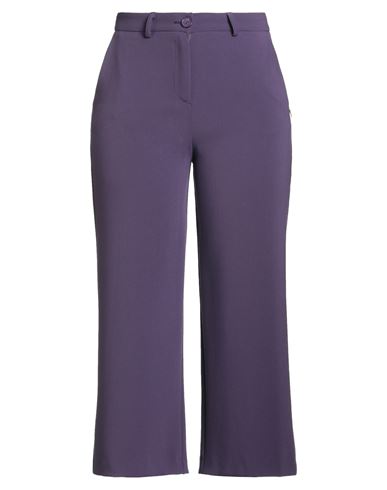 Même Road Woman Pants Purple Size 10 Polyester, Rayon, Elastane