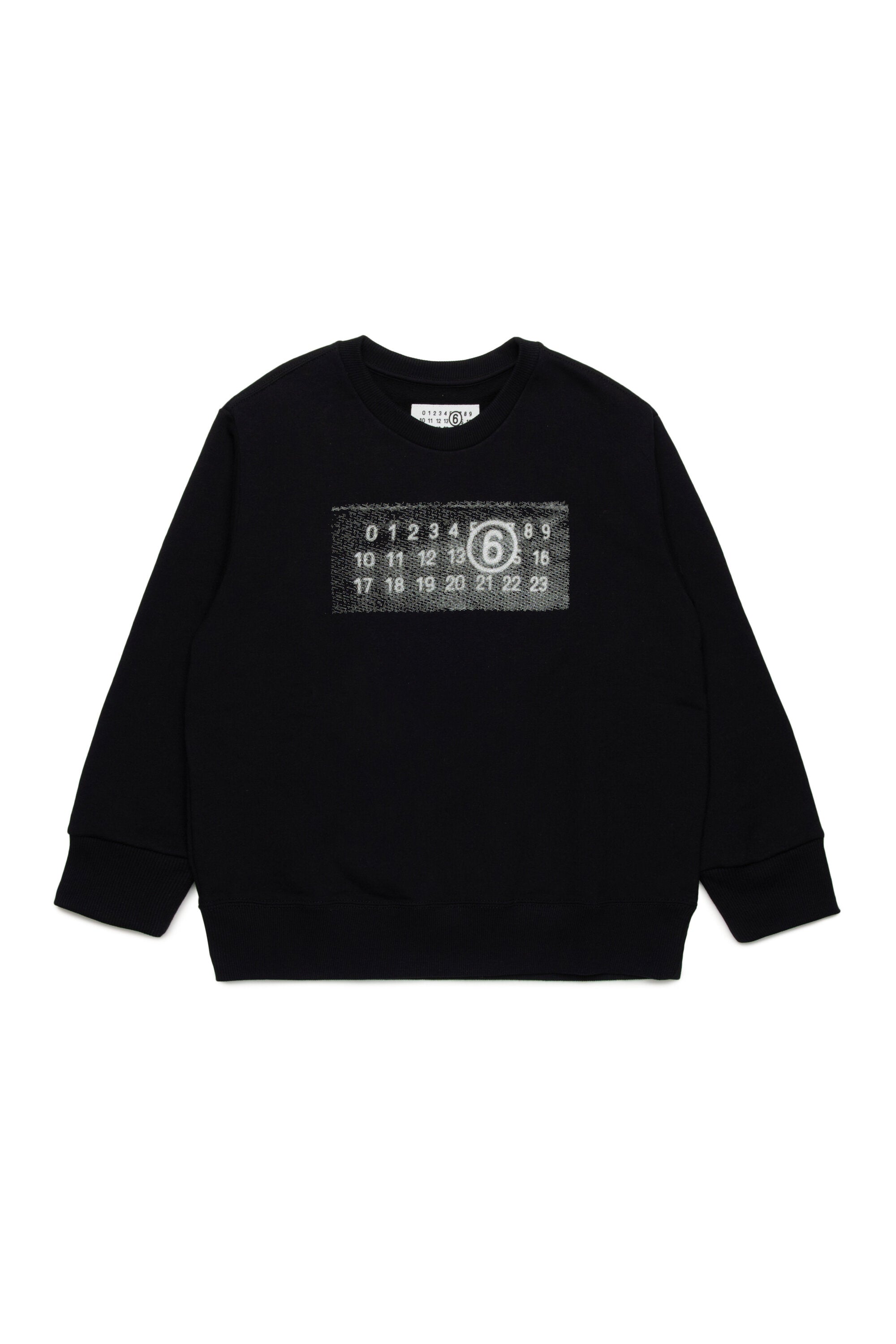 Crew-neck sweatshirt branded with Numeric Logo Pixel - Kids - Black