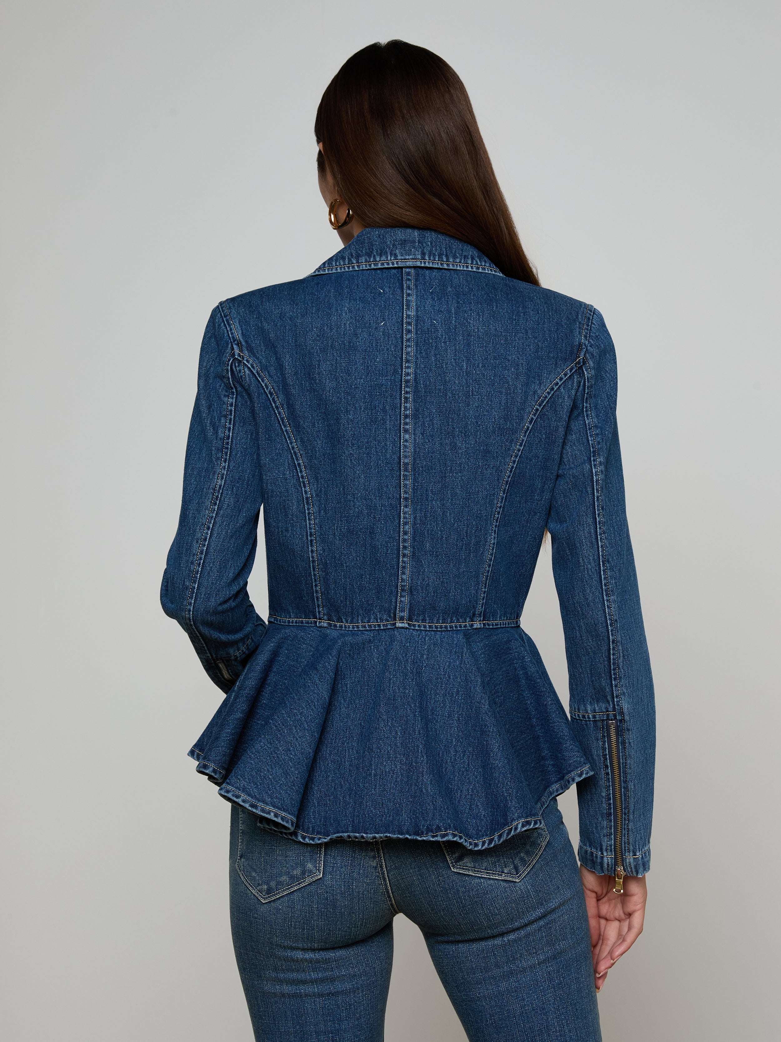 Moxie Peplum Biker Jacket In Norton