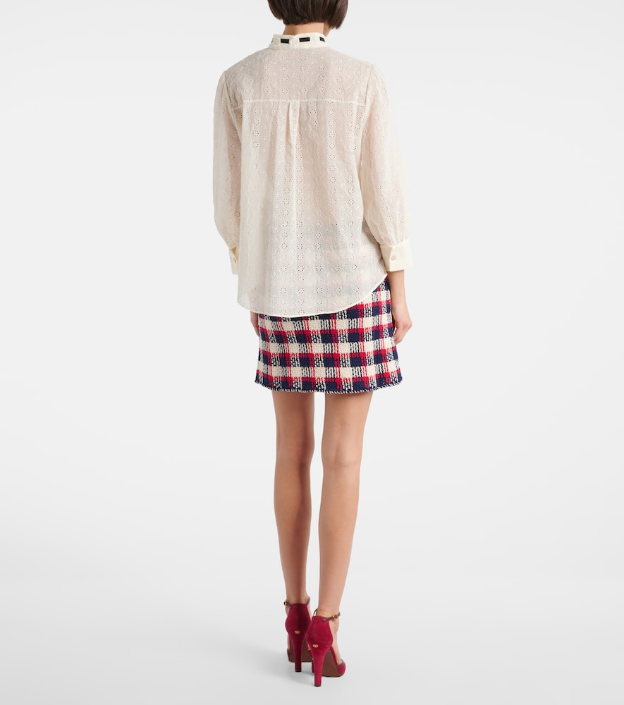 Broderie anglaise cotton poplin shirt