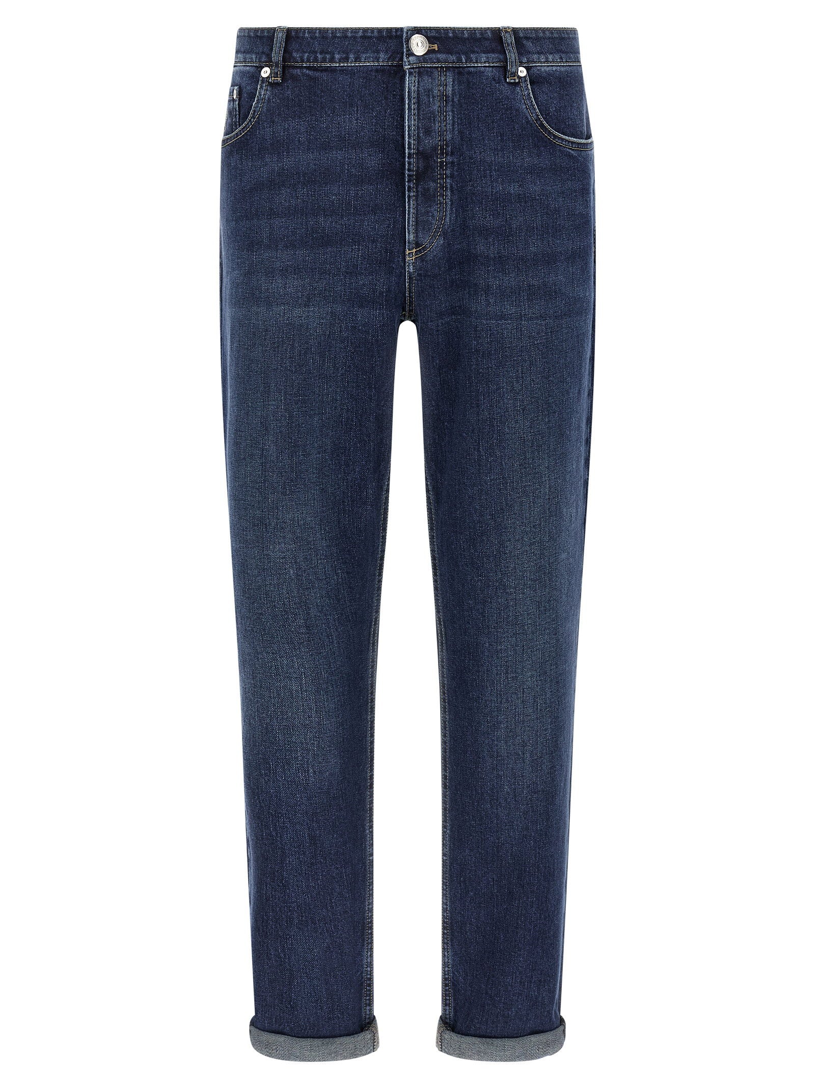 Logo Embroidery Stretch Jeans