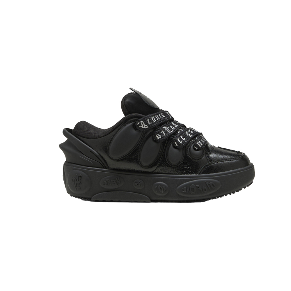 La Francé Black Chrome Lace Up Sneakers (Big Kid)