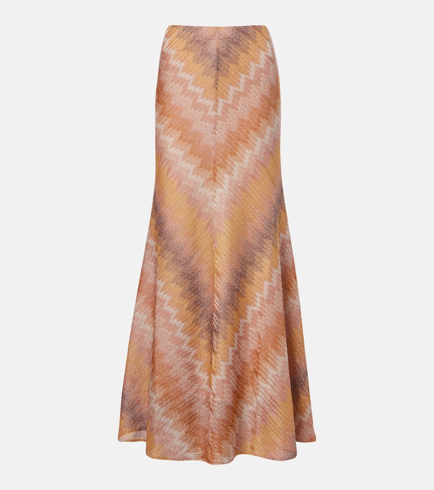 Zig Zag lamé maxi skirt