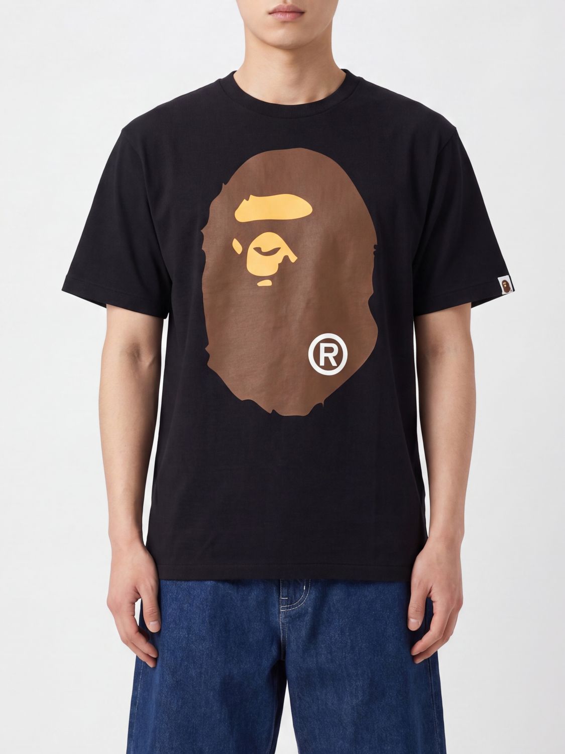 Cotton T-Shirt with Graphic Print and Dropped Shoulders