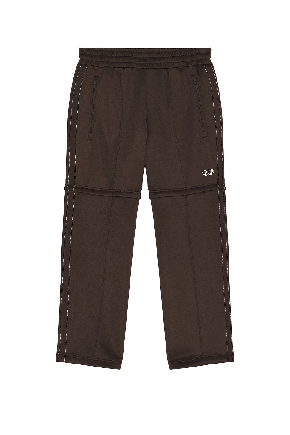 Pop Trading Company Pub Zip-Off Track Pants in Delicioso - Brown. XL/1X also in