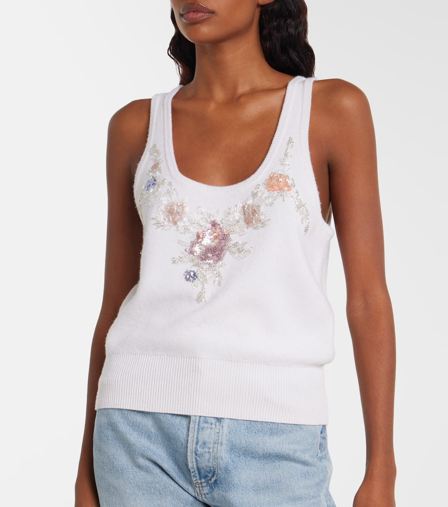 Sequined wool and cashmere top