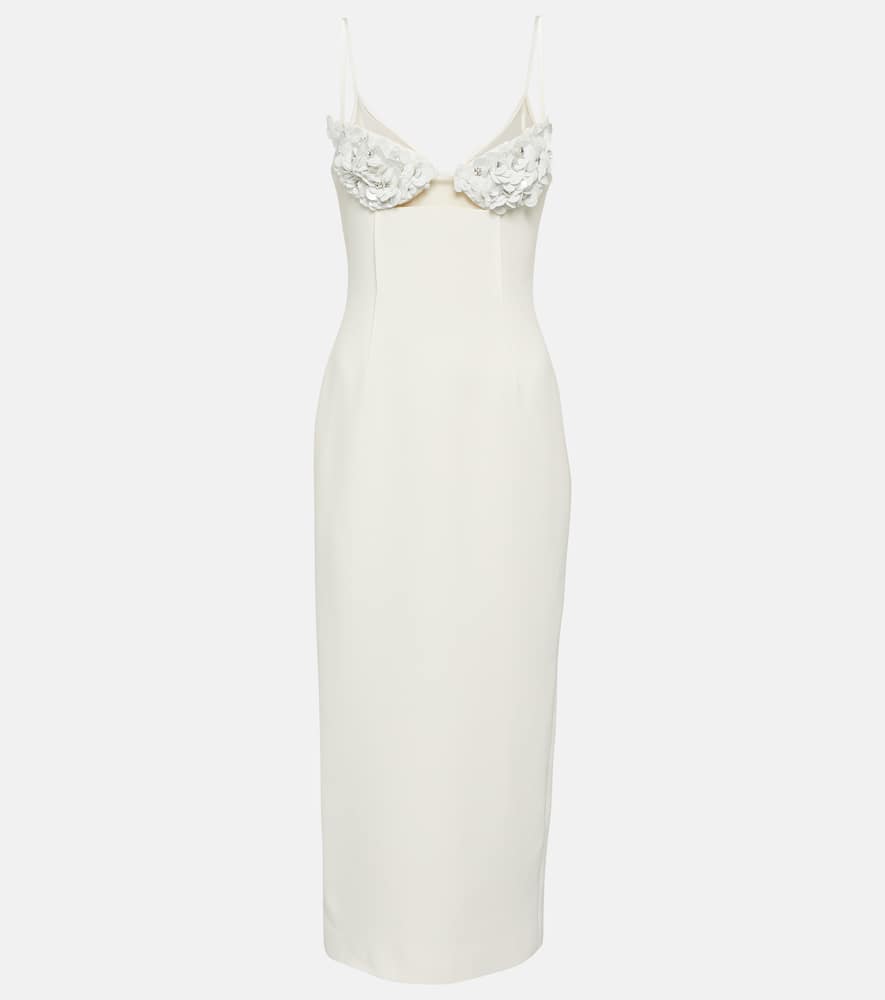 Embellished cady midi dress