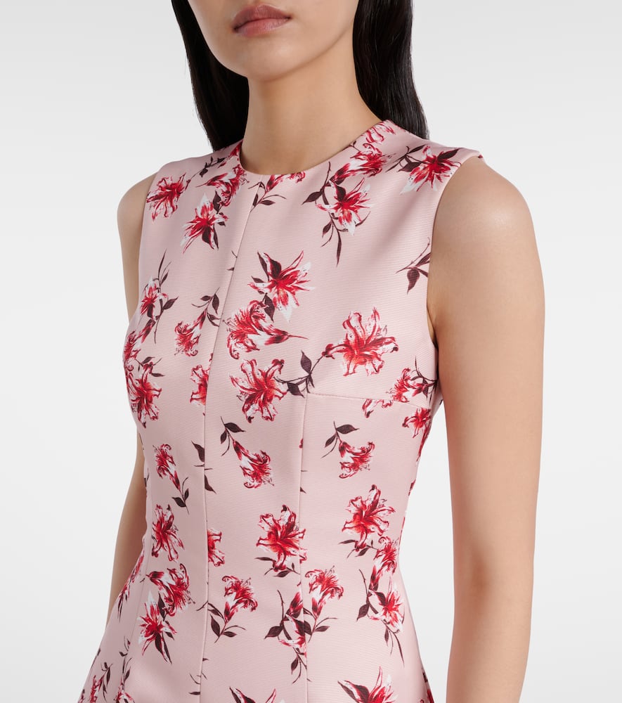 Mara floral faille taffeta midi dress
