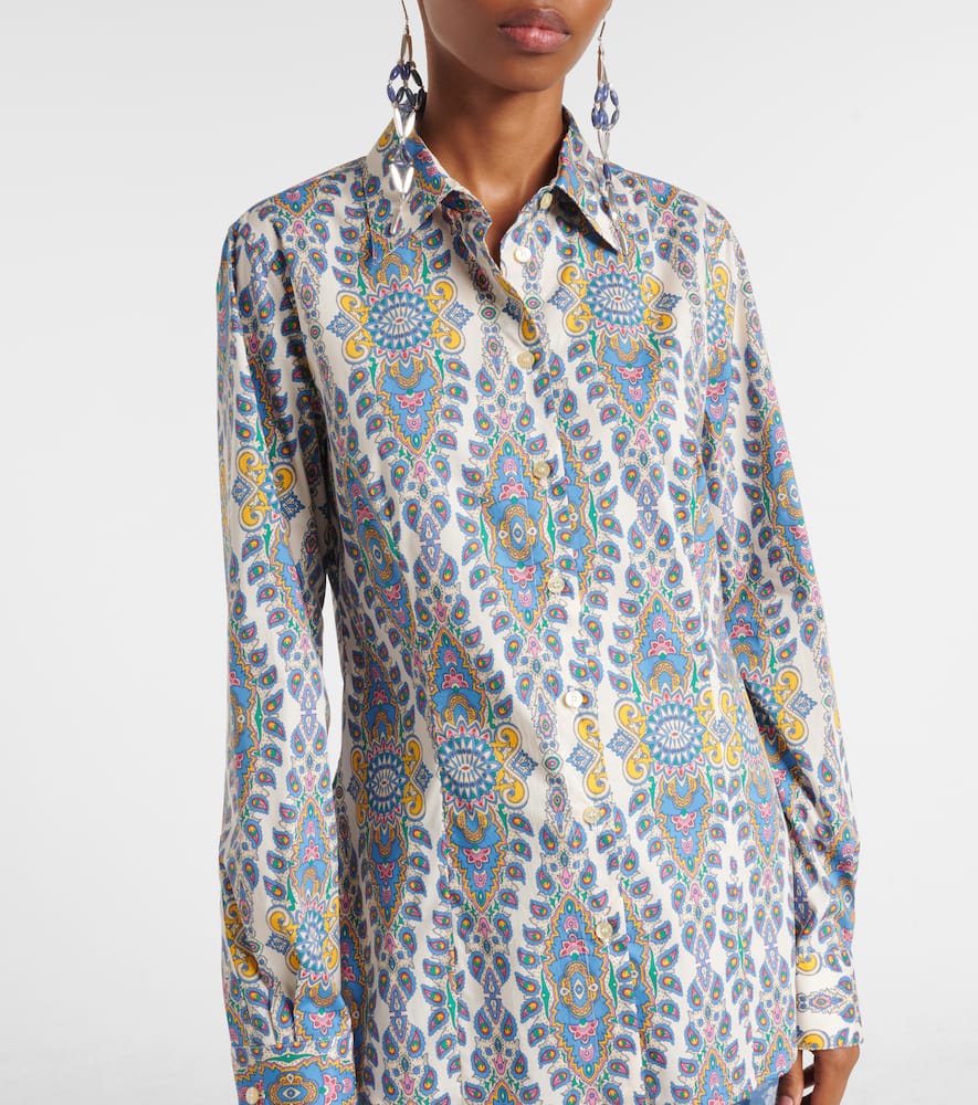 Printed cotton-blend shirt