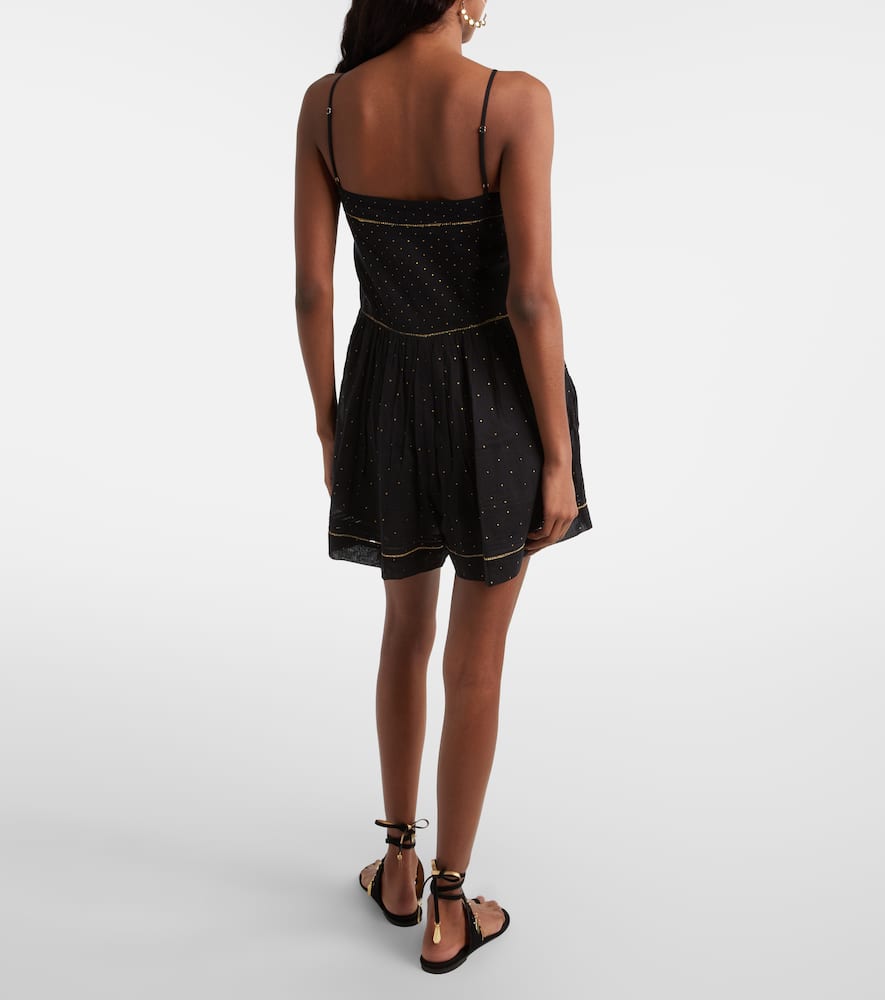 Vickie polka-dot cotton romper