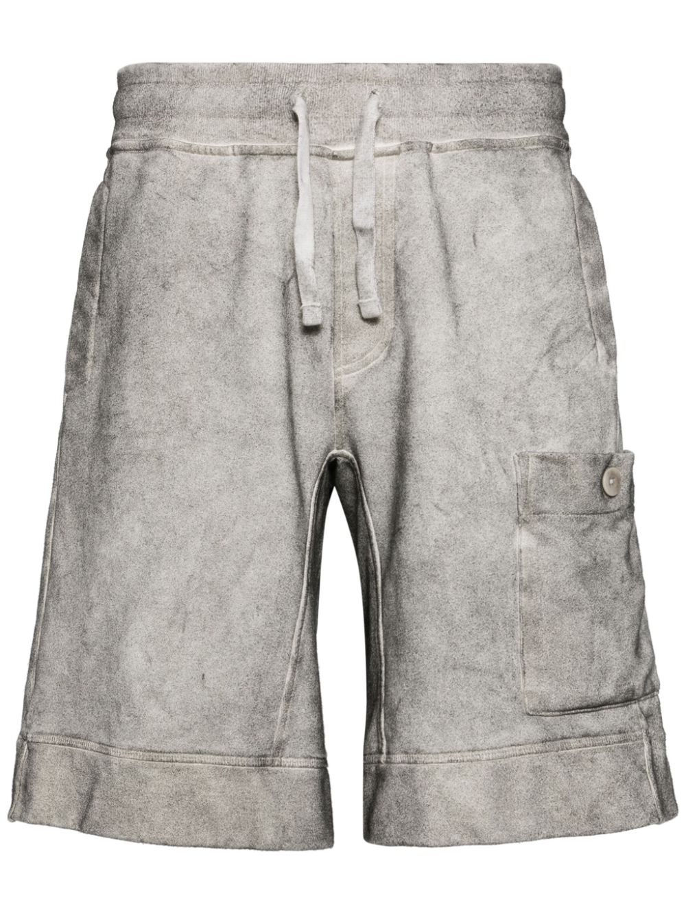 Drawstring cotton track shorts - Grey
