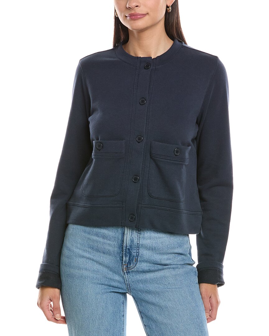 Terry Knit Collarless Jacket