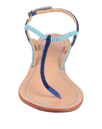 Malìparmi Woman Thong sandal Bright blue Size 10 Textile fibers