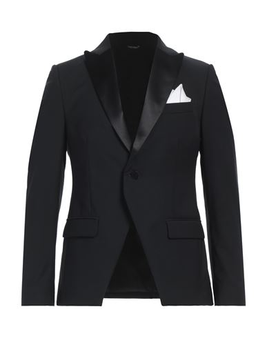 Man Blazer Black Size 38 Polyester, Viscose, Elastane