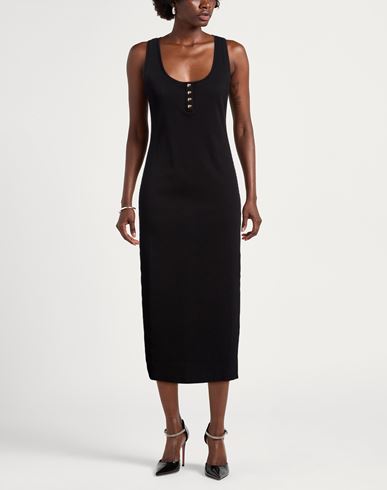 Woman Midi dress Black Size XS Cotton, Elastane