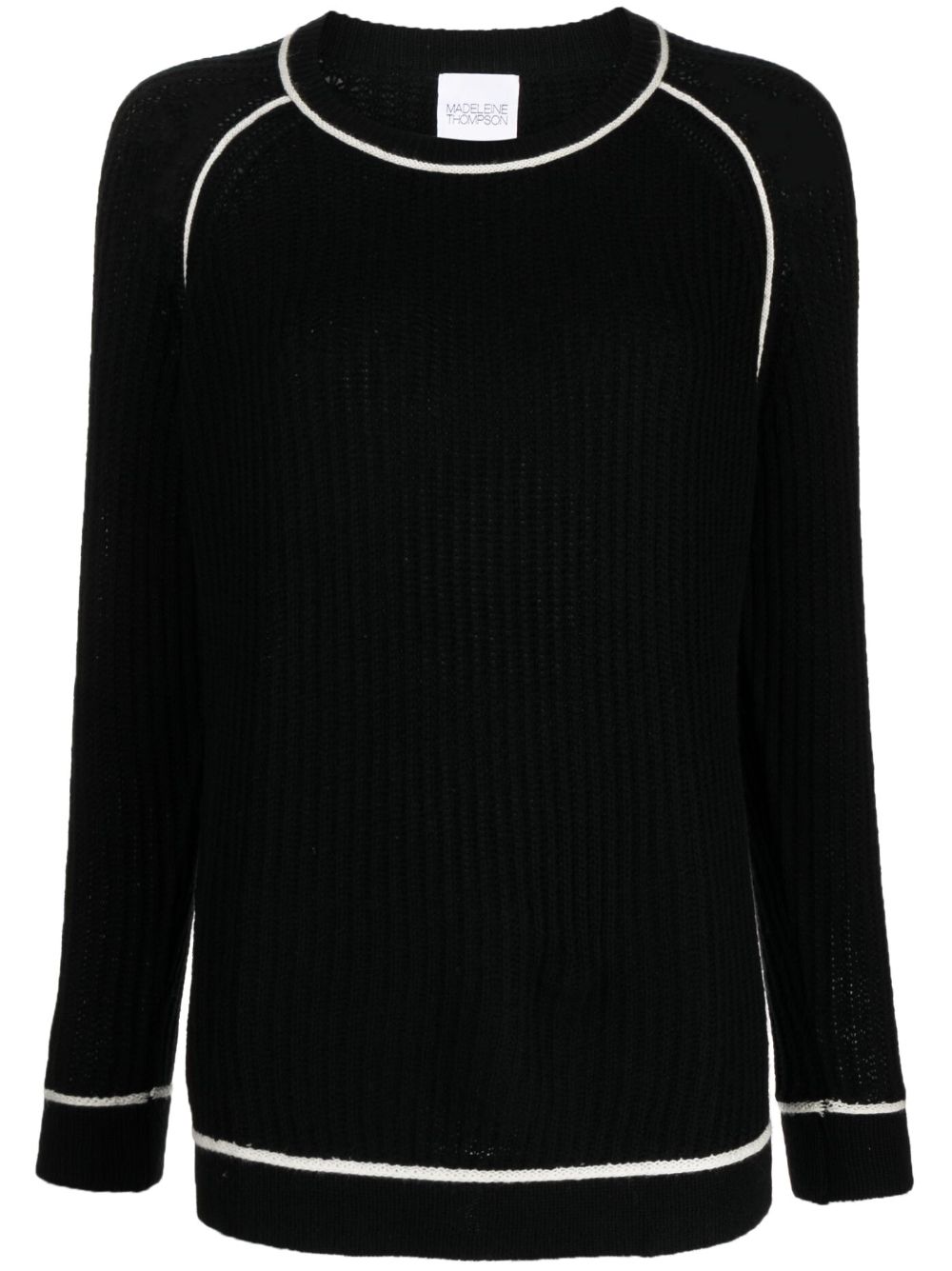 Contrasting-edge knitted jumper - Black