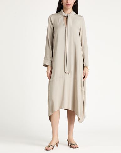 Woman Midi dress Grey Size 6 Viscose