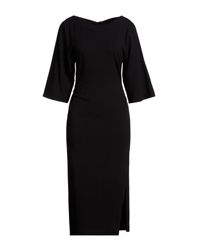Woman Midi dress Black Size 2 Viscose, Wool, Elastane