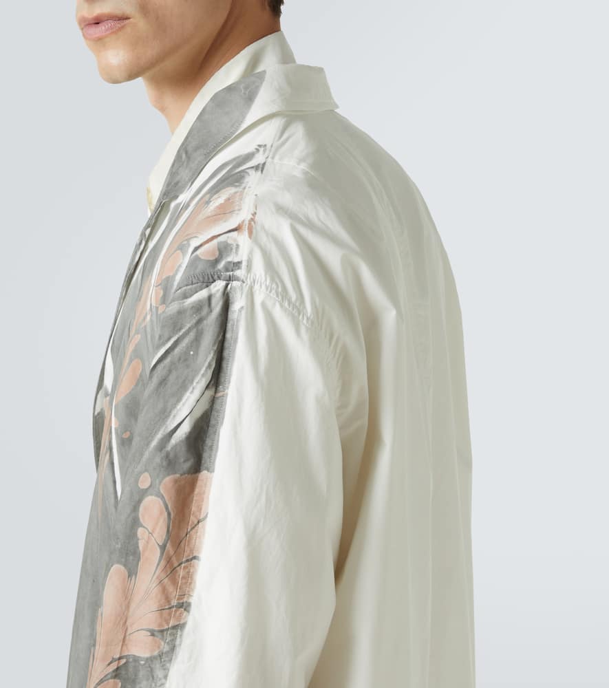 Printed double-breasted cotton coat