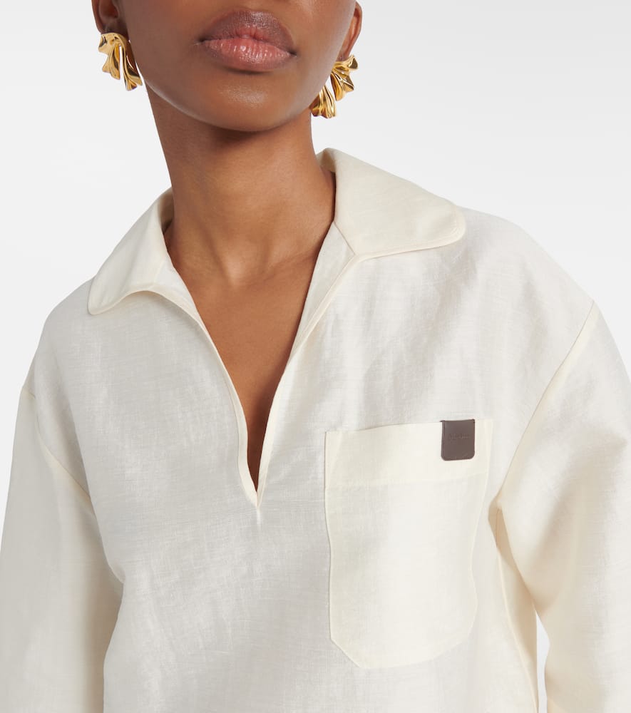 Osiride linen and silk-blend polo shirt