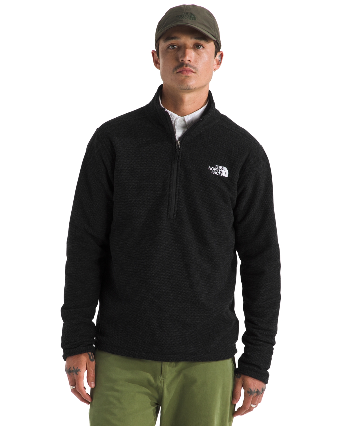 Men's Textured Cap Rock Quarter Zip Jacket - Black Heather