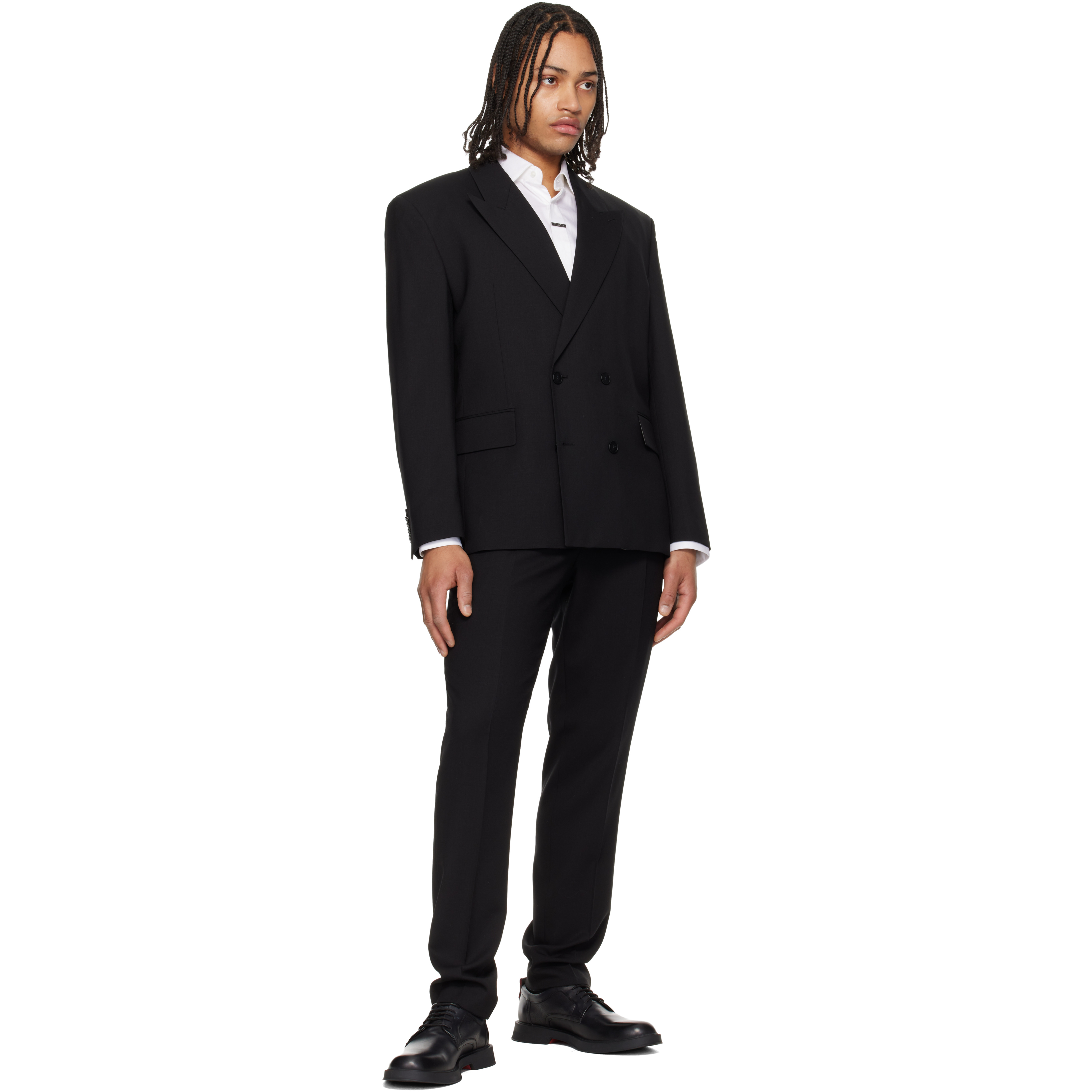 Black Perforated Monograms Leather Derbys