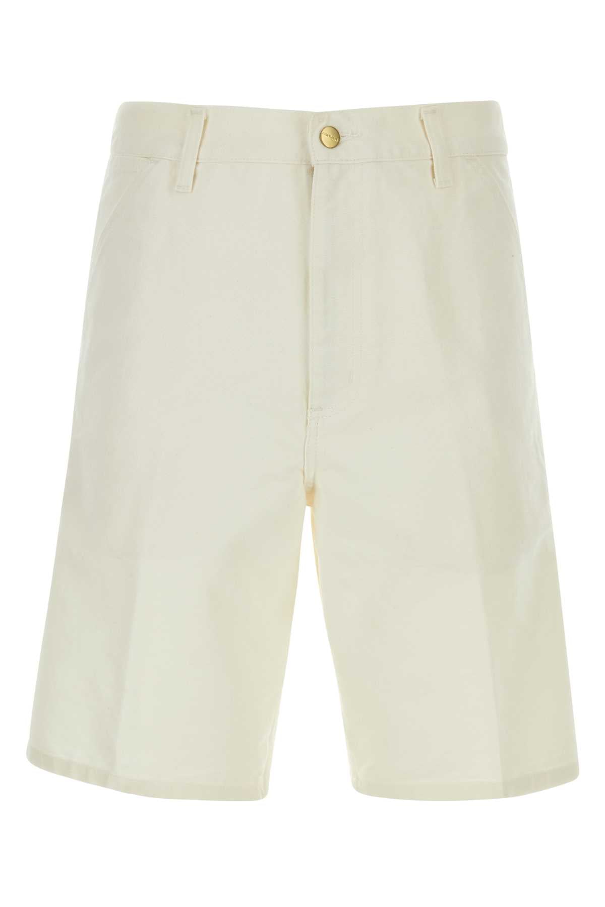 Single Knee Short Shorts — White