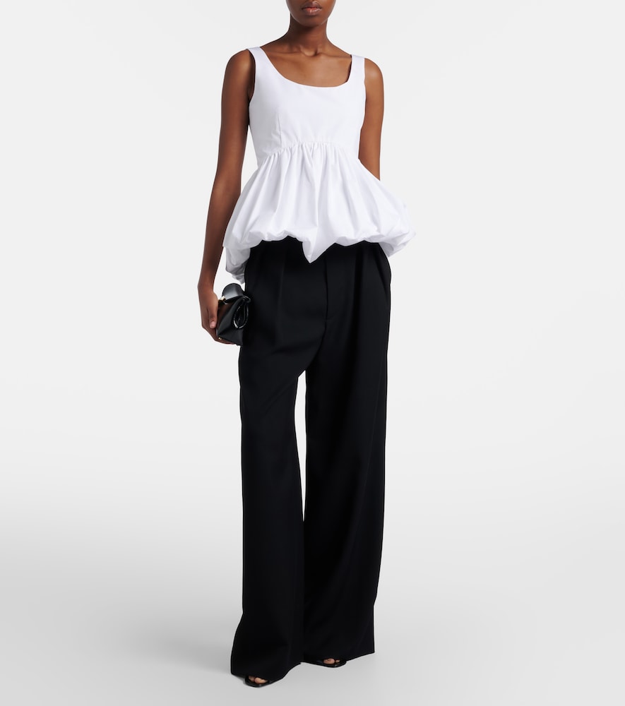 Róhe Peplum cotton poplin top