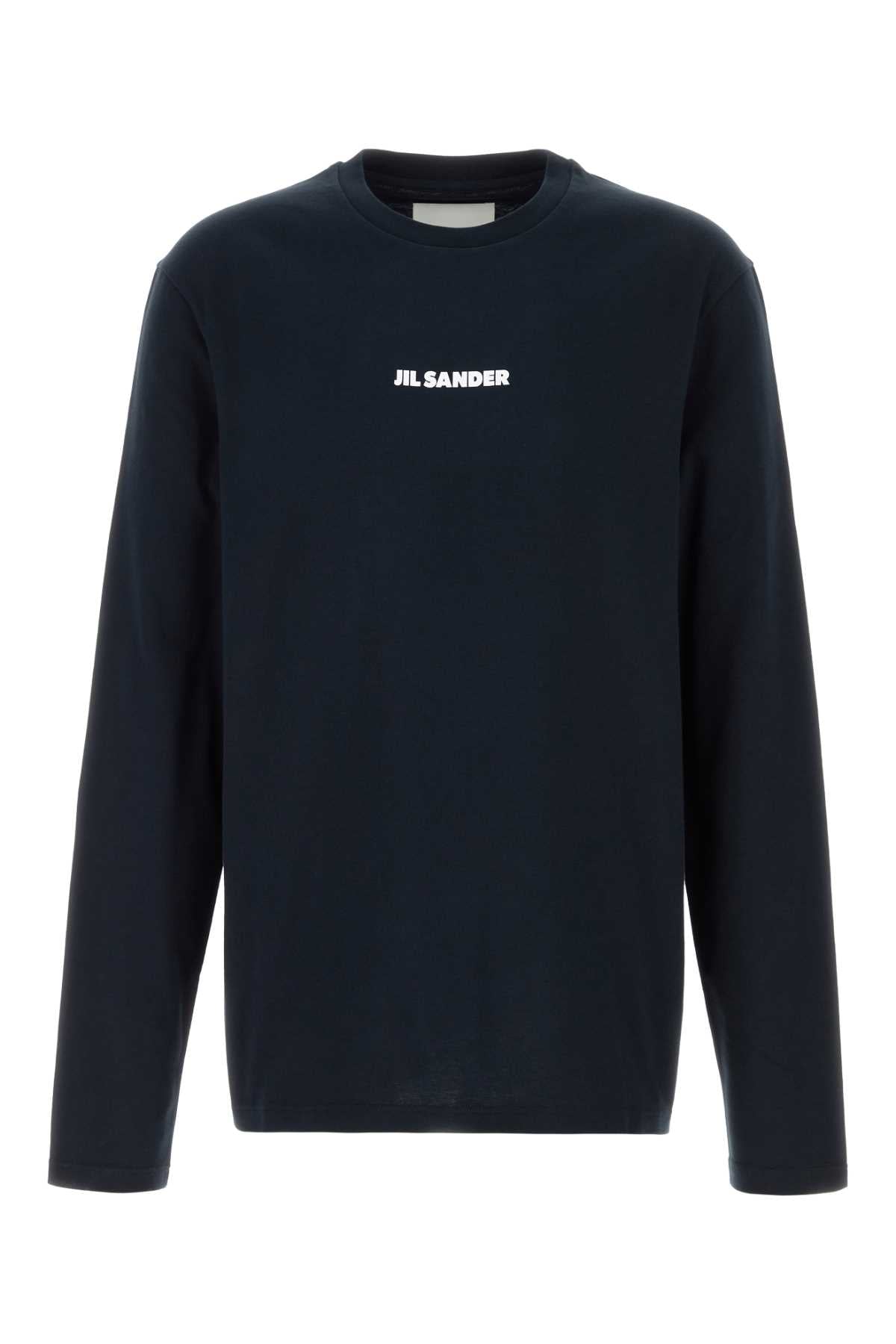 Logo-Print Cotton T-Shirt — Navy